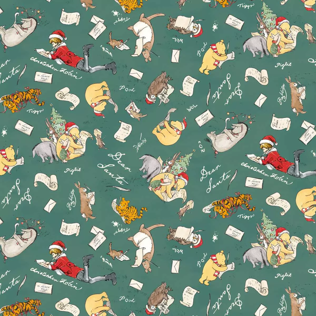 Studio E 42" Cotton Christmas at Pooh Corner by: W.A. Dodge 9100-66 Forest