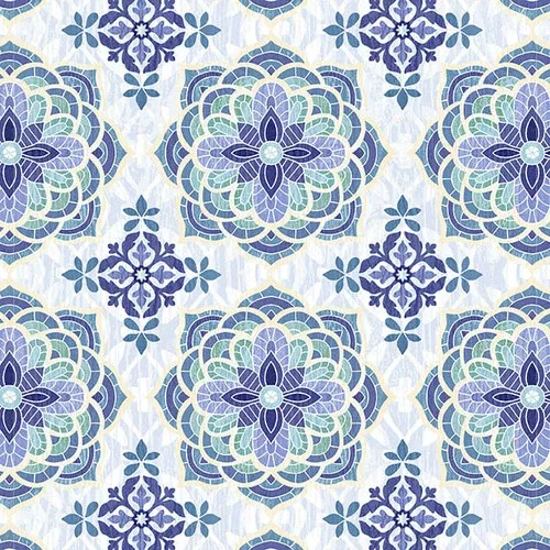 Studio E Bella Blue Birds Light Blue Medallions Fabric ONLINE PURCHASE ONLY