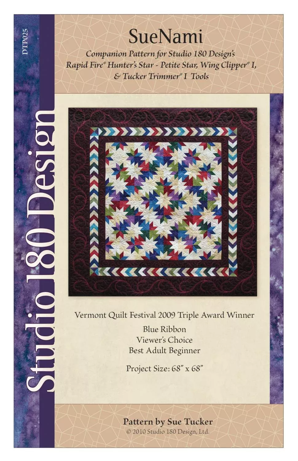 Sue Nami Quilt Pattern by Studio 180 - 68" x 68" - DTP025