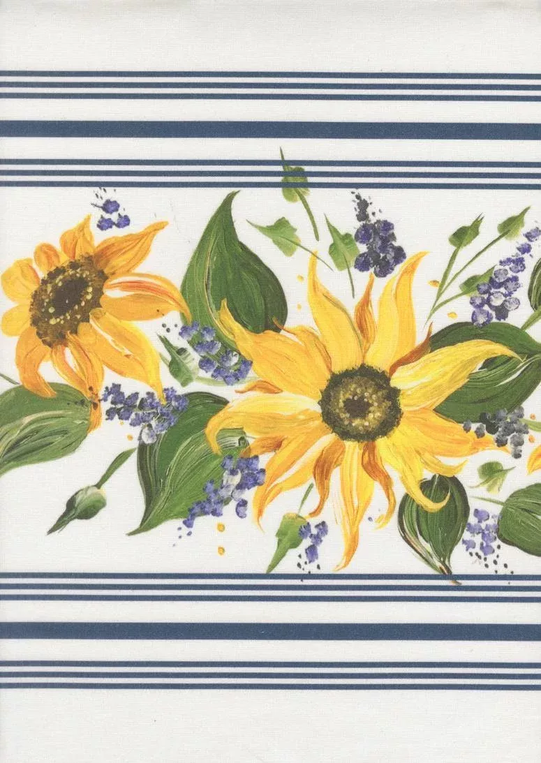 Summer Solstice 18" Towelling - Moda - White Sunflower 992-350