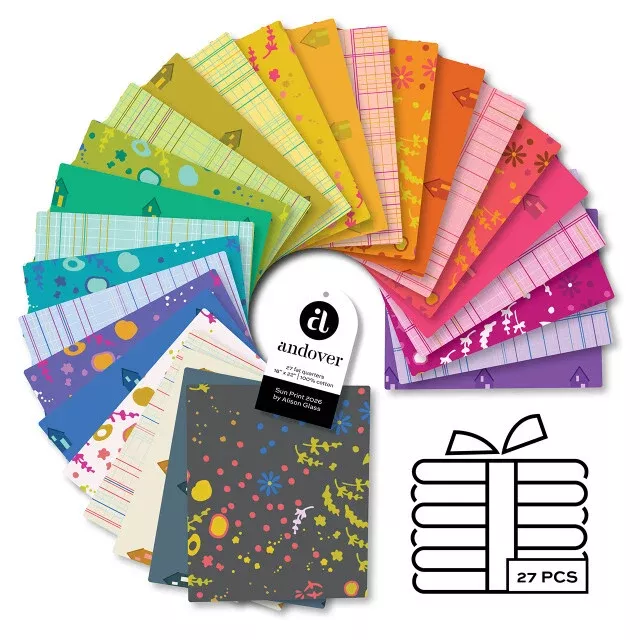 Sun Print Glass Fat Quarter Bundle 27 Pieces by Alison Glass for Andover