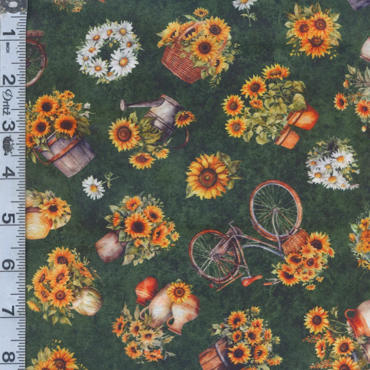 Sunflower Serenade - Sunflowers & Bikes Green