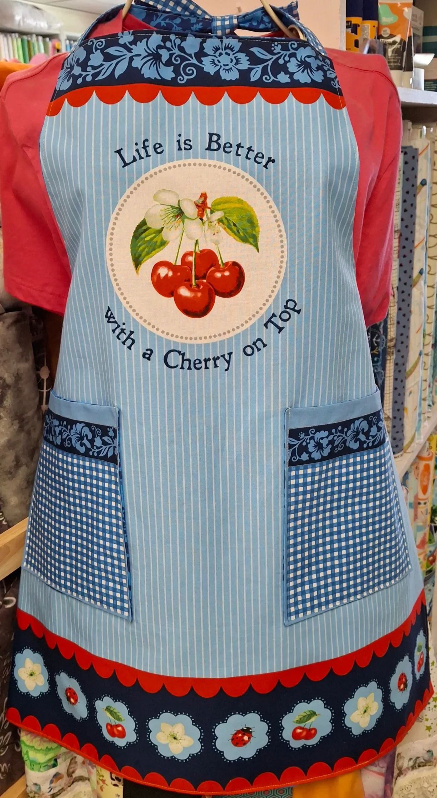 Sweet Cherry Apron Panel Kit by Wilmington Prints