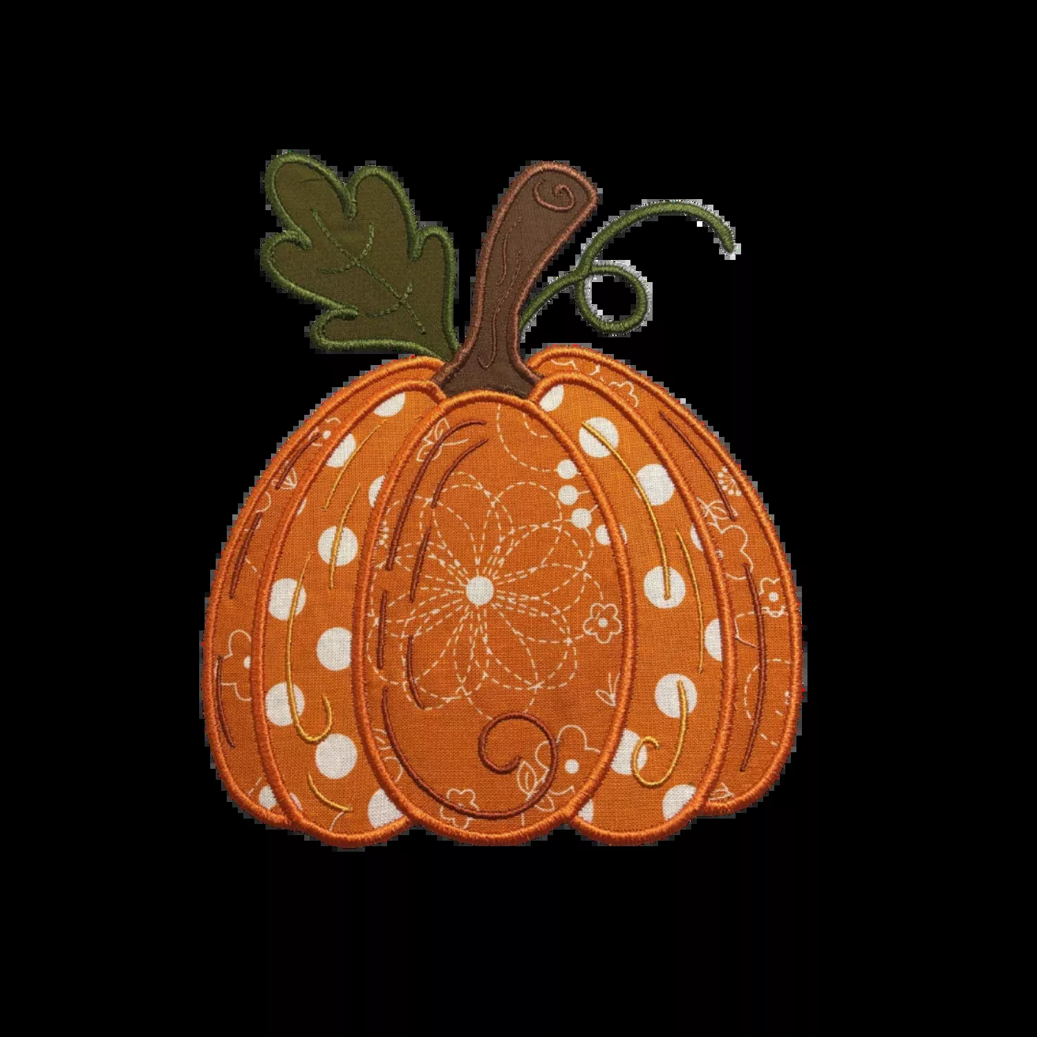 Swirly Pumpkin Appliqué (Downloadable Machine Embroidery Design)