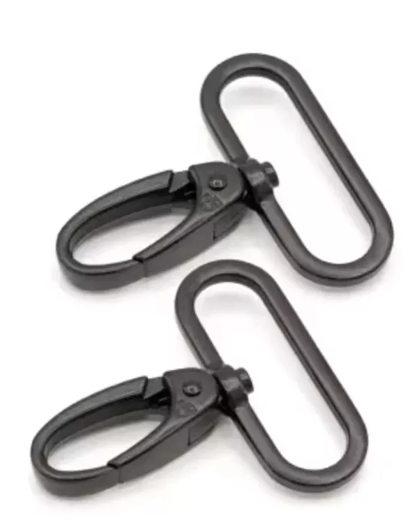 Swivel Hook 1-1/2in Black Metal Set of Two