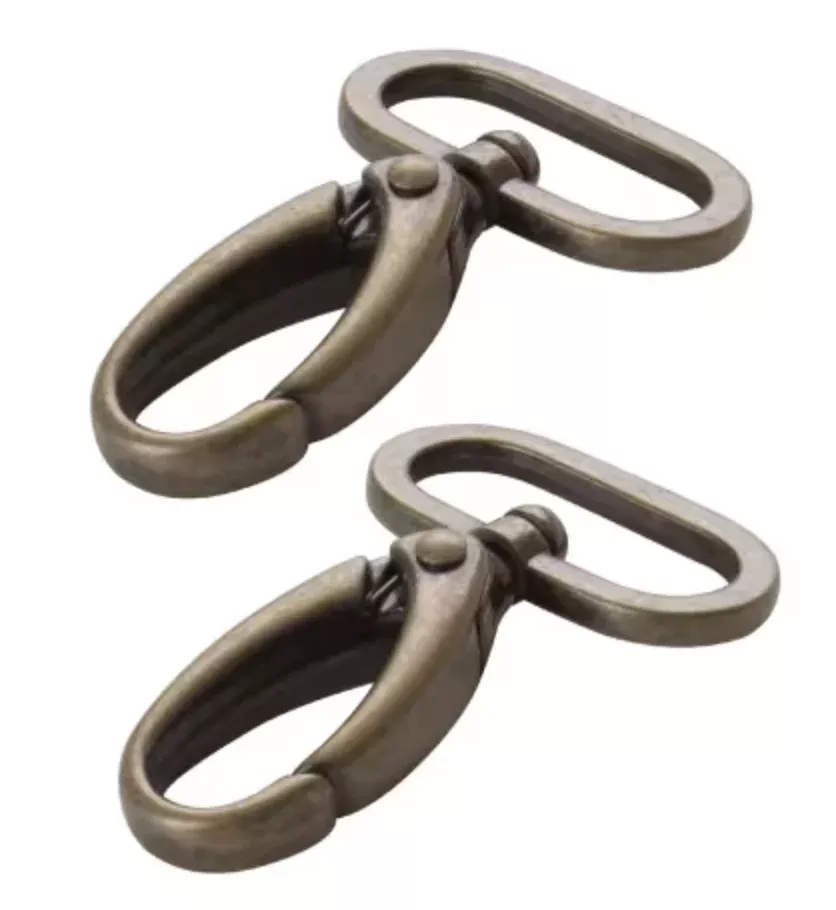 Swivel Hook 1" Antique Brass Set of Two