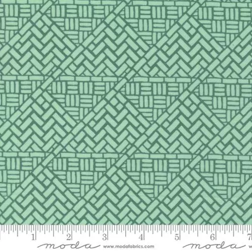 Tango Mosaic Geometric Basket Weave- Pistachio 1 Yard Cut