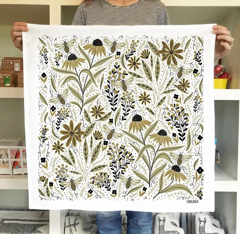 Tea Towel Bee Garden