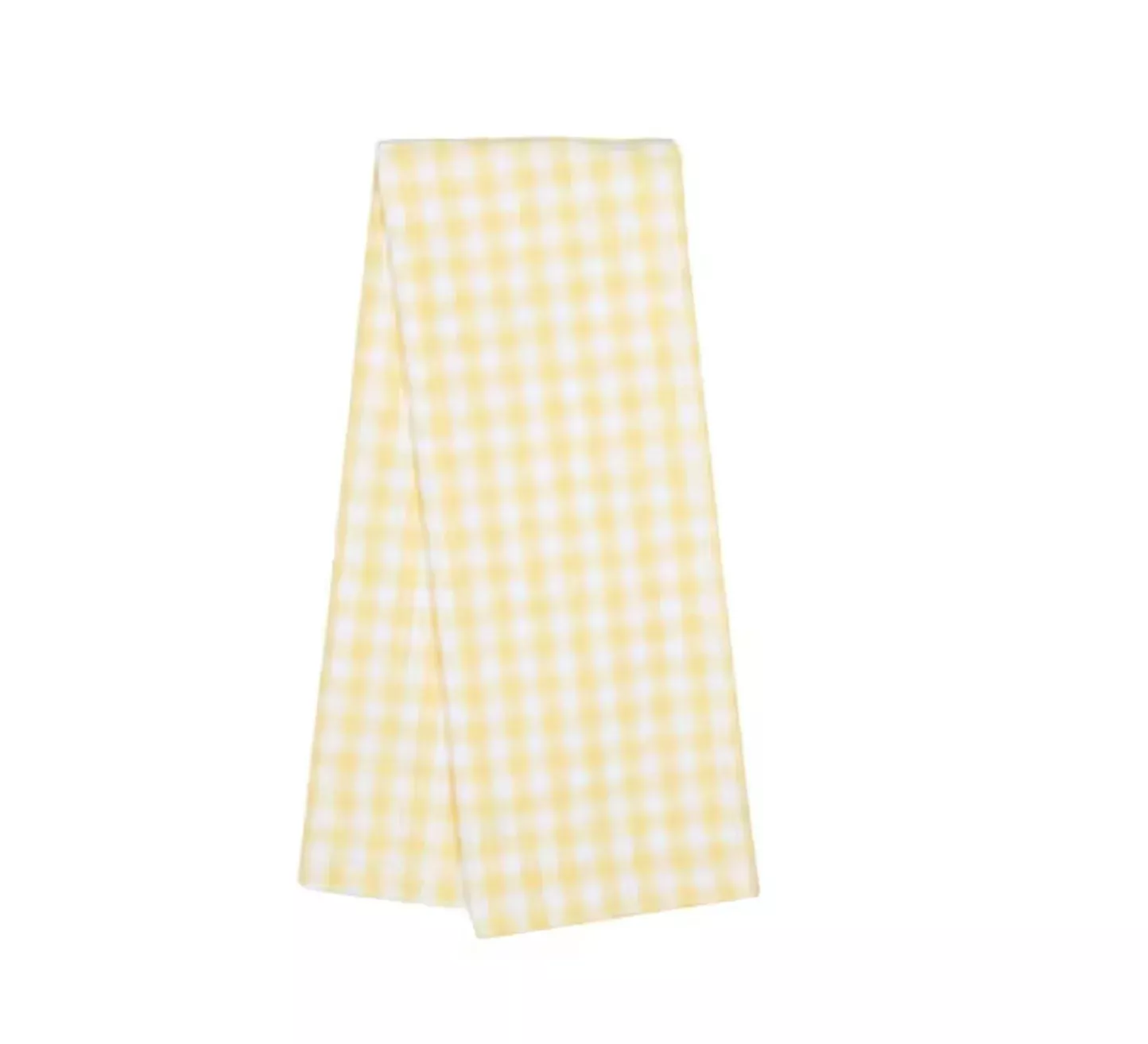 Tea Towel Small Check Yellow and White