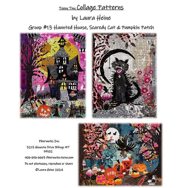 Teeny Tiny Collage Group #13 Haunted House, Scaredy Cat & Pumpkin Patch Collage Pattern