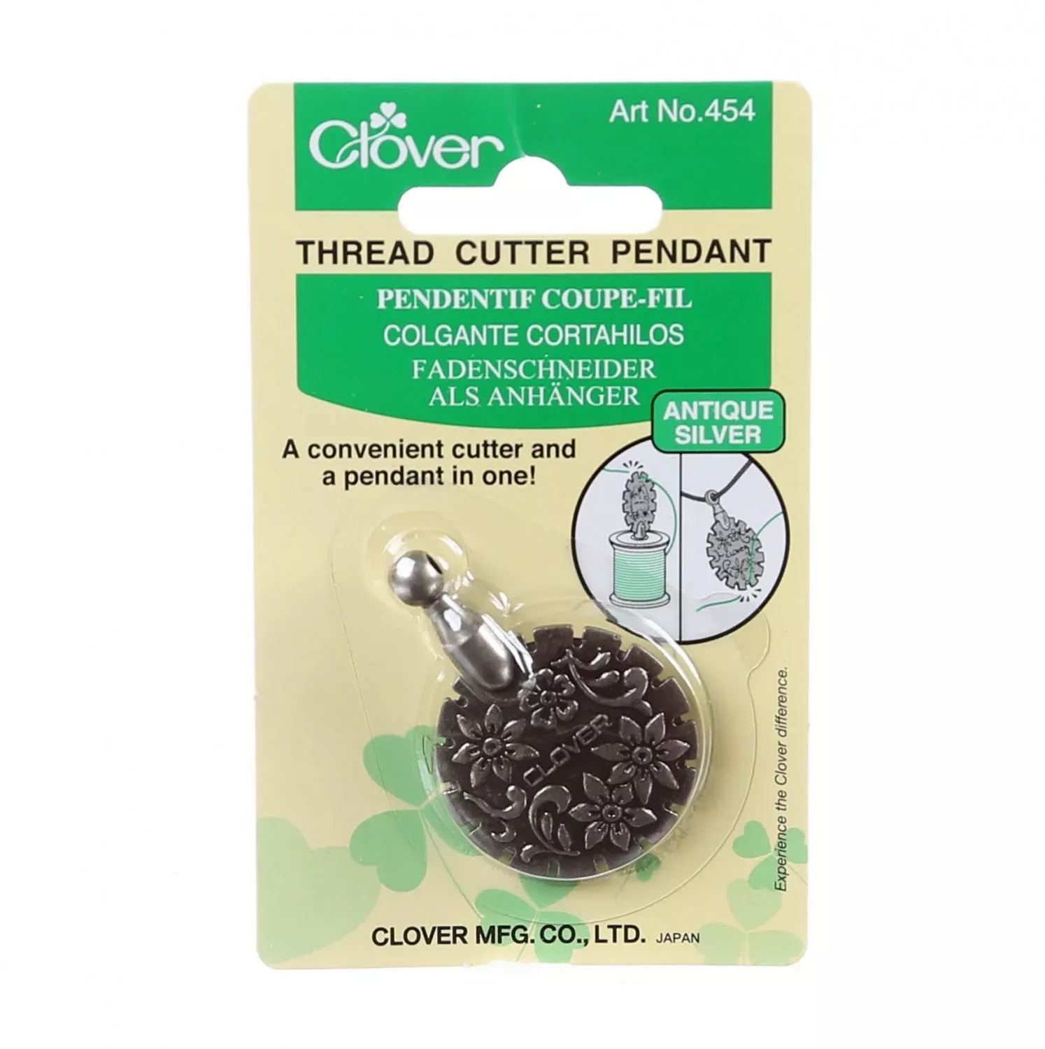 Thread Cutter Pendant - Antique Silver - 454