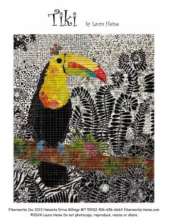 Tiki Toucan Collage Pattern by Laura Heine FWLHTIKI