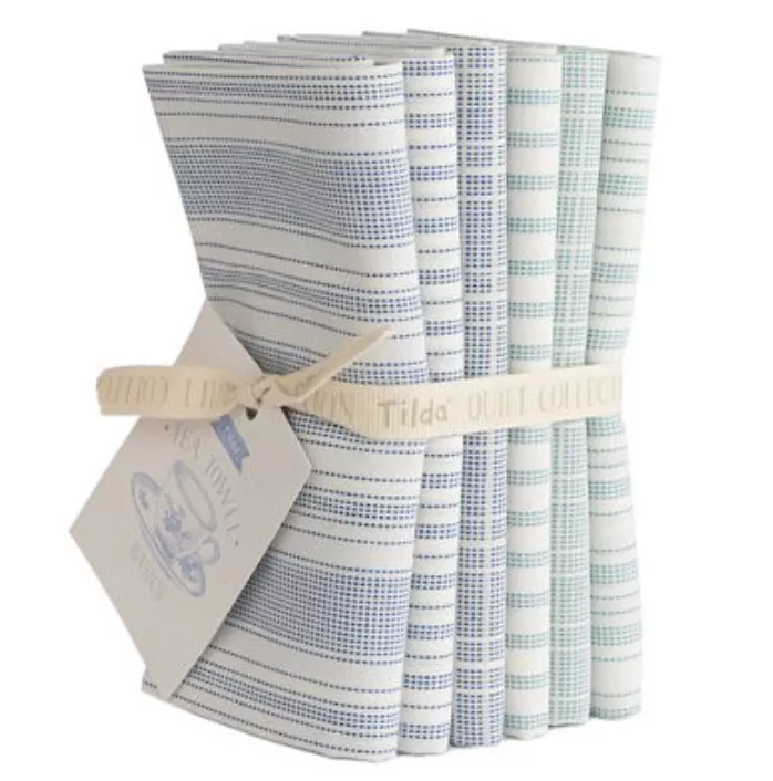 Tilda Woven Tea Towel FQB Blue