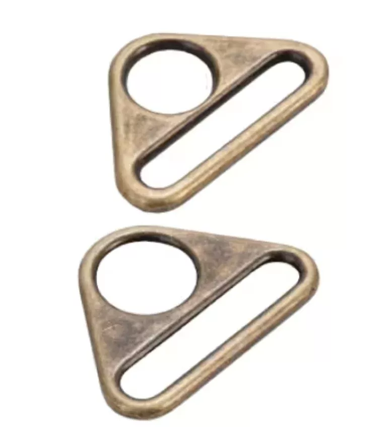 Triangle Ring Flat 1 1/2 set of two Antique Brass