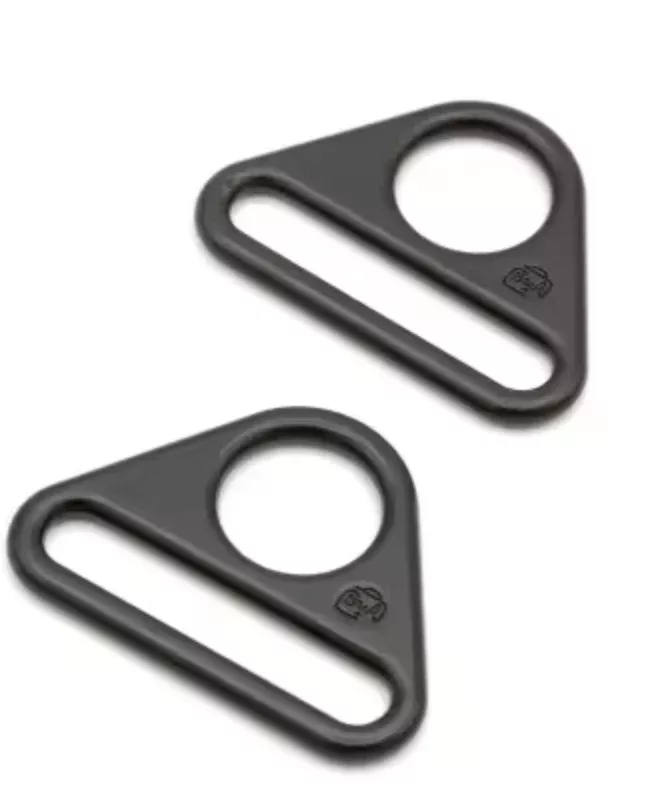 Triangle Ring Flat 1-1/2in Black Metal Set of Two