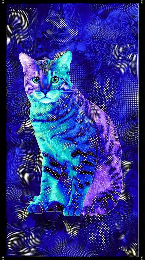 TT Bijoux - Panel CM2240-ROYAL - Cotton Metallic Fabric