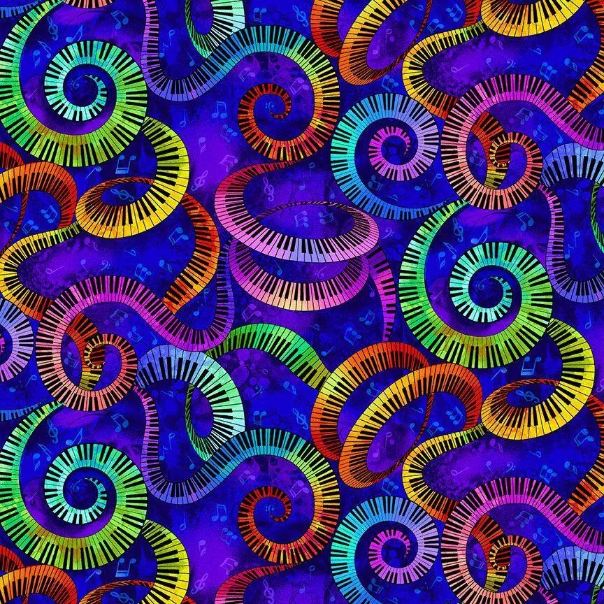 TT Jazz Fusion - CD2232-BLUE - Cotton Fabric
