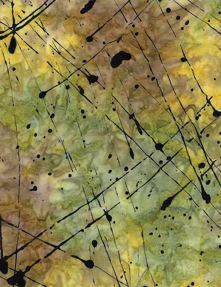 TT Tonga Batiks -Splattered Thin Paint TONGA-B8312-EDEN - Cotton Batik Fabric