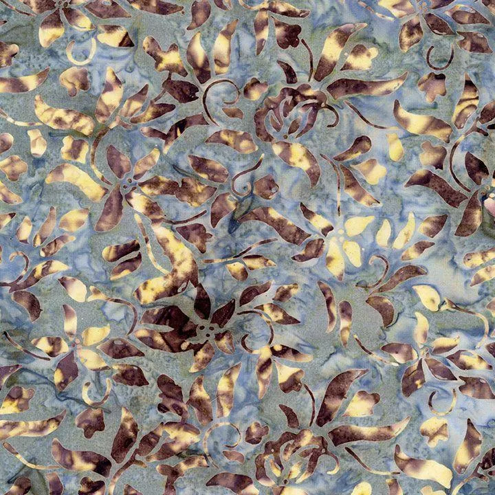 TT Tonga Black Cherry Batiks - B1526-SILVER - Cotton Batik Fabric