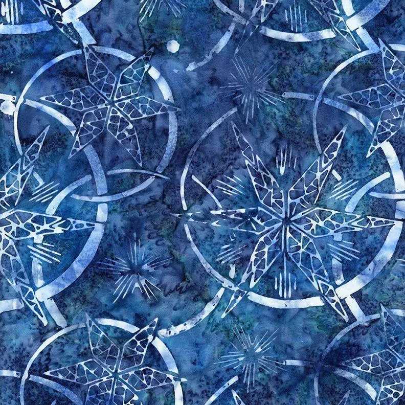 TT Tonga Mini Sage Batiks Sonic Stars and Rings - B8788-TOPAZ - Cotton Fabric