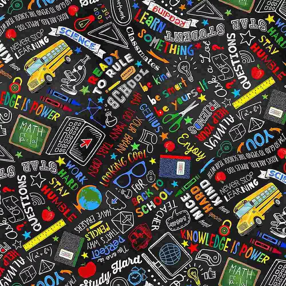 TT Too Cool For School CD1684-BLACK - Cotton Fabric