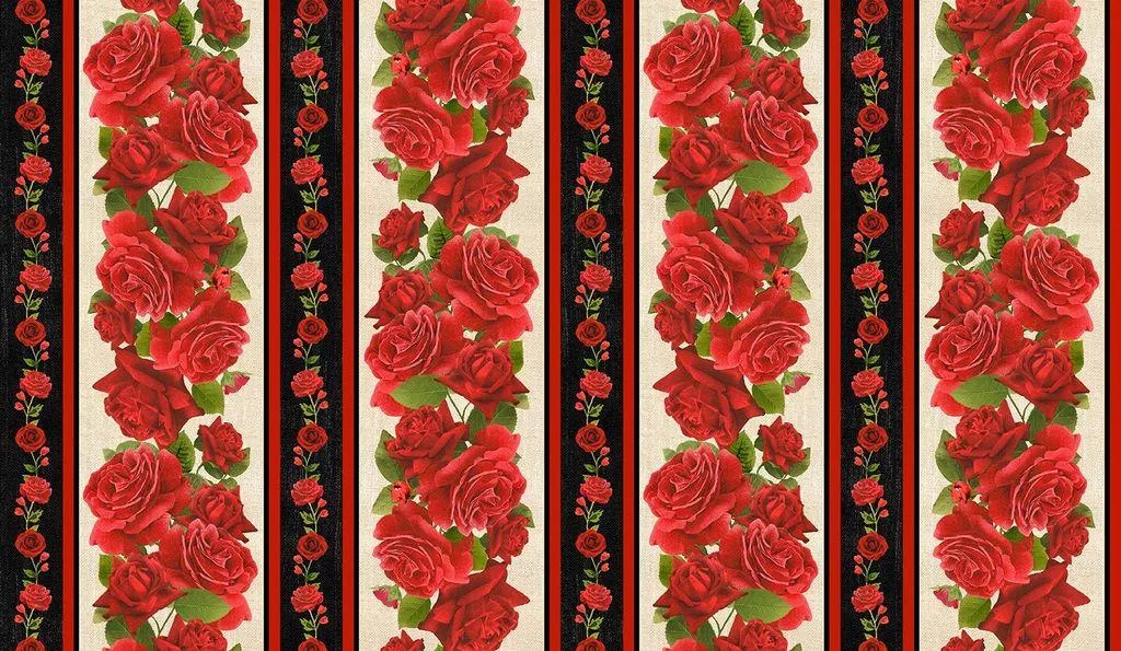 TT Vintage Rose - CD2203-MULTI - Cotton Fabric