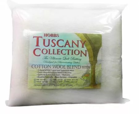 Tuscany 20% Wool 80% Cotton Batting : Throw 60" X 60" - #TCW60 - Hobbs