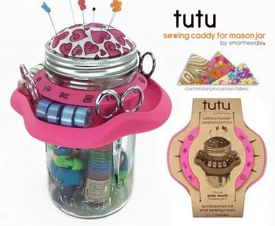 Tutu Mason Jar Sewing Caddy - Pink