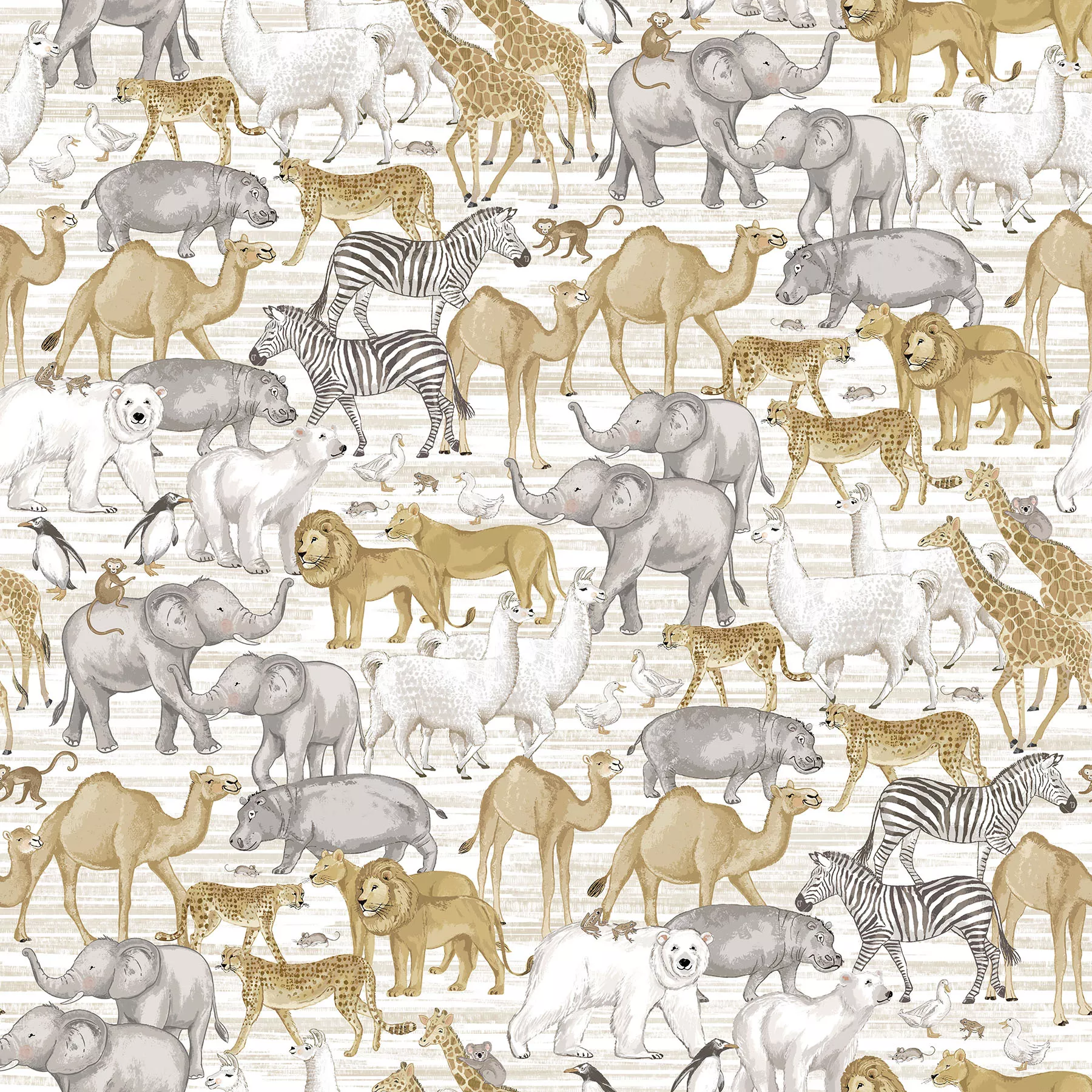 Two by Two Large Animals Cream Multi