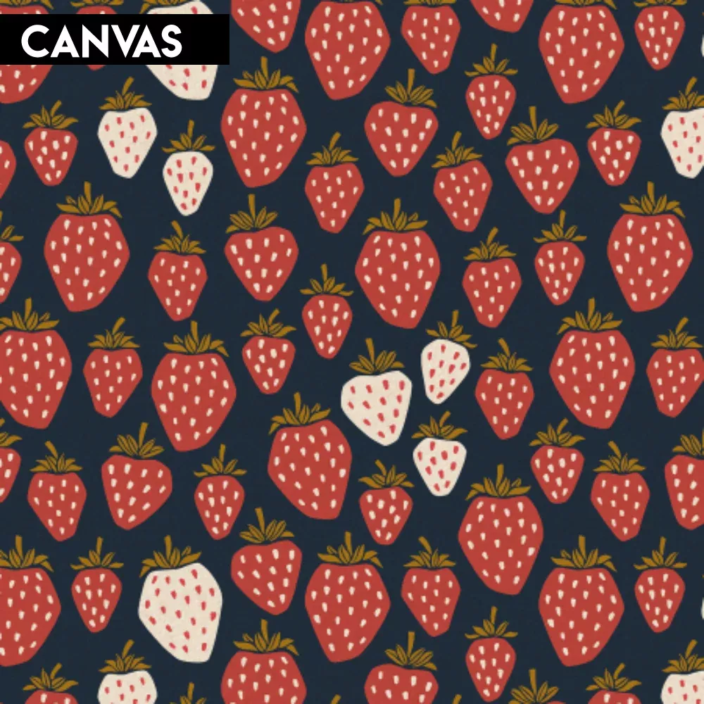 Under the Apple Tree - Queen of Berries Starry Night Unbleached Canvas | LV500-SN7UC