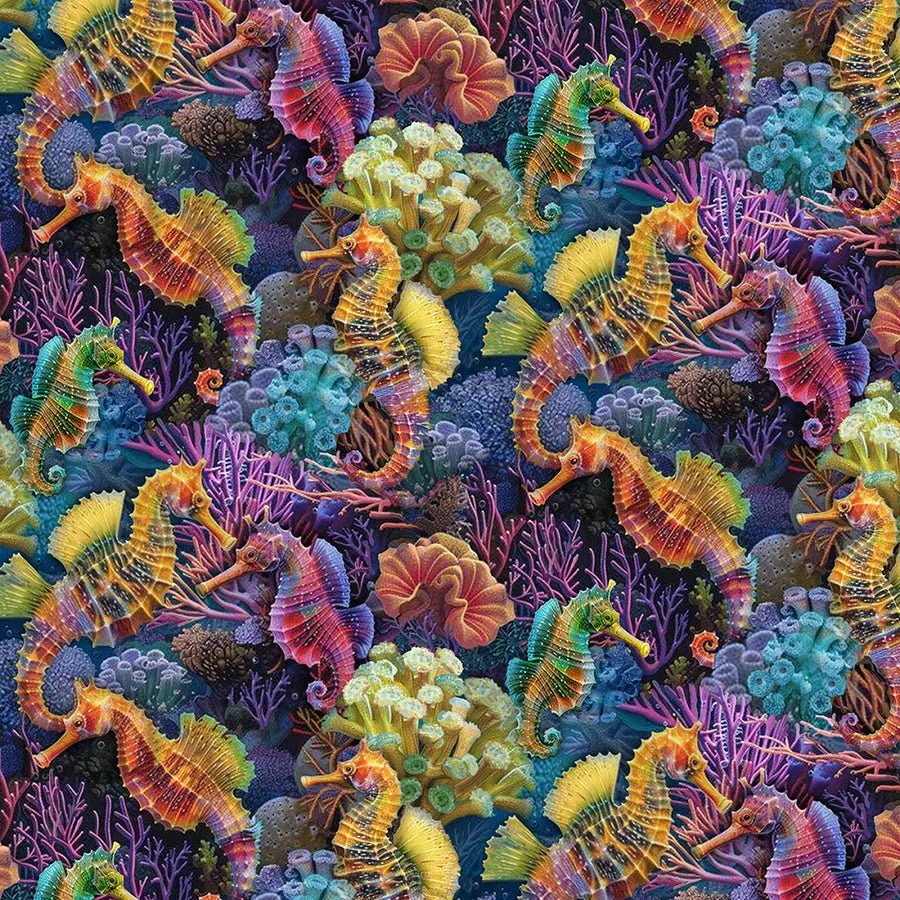 Underwater Paradise Reef Seahorses Multi