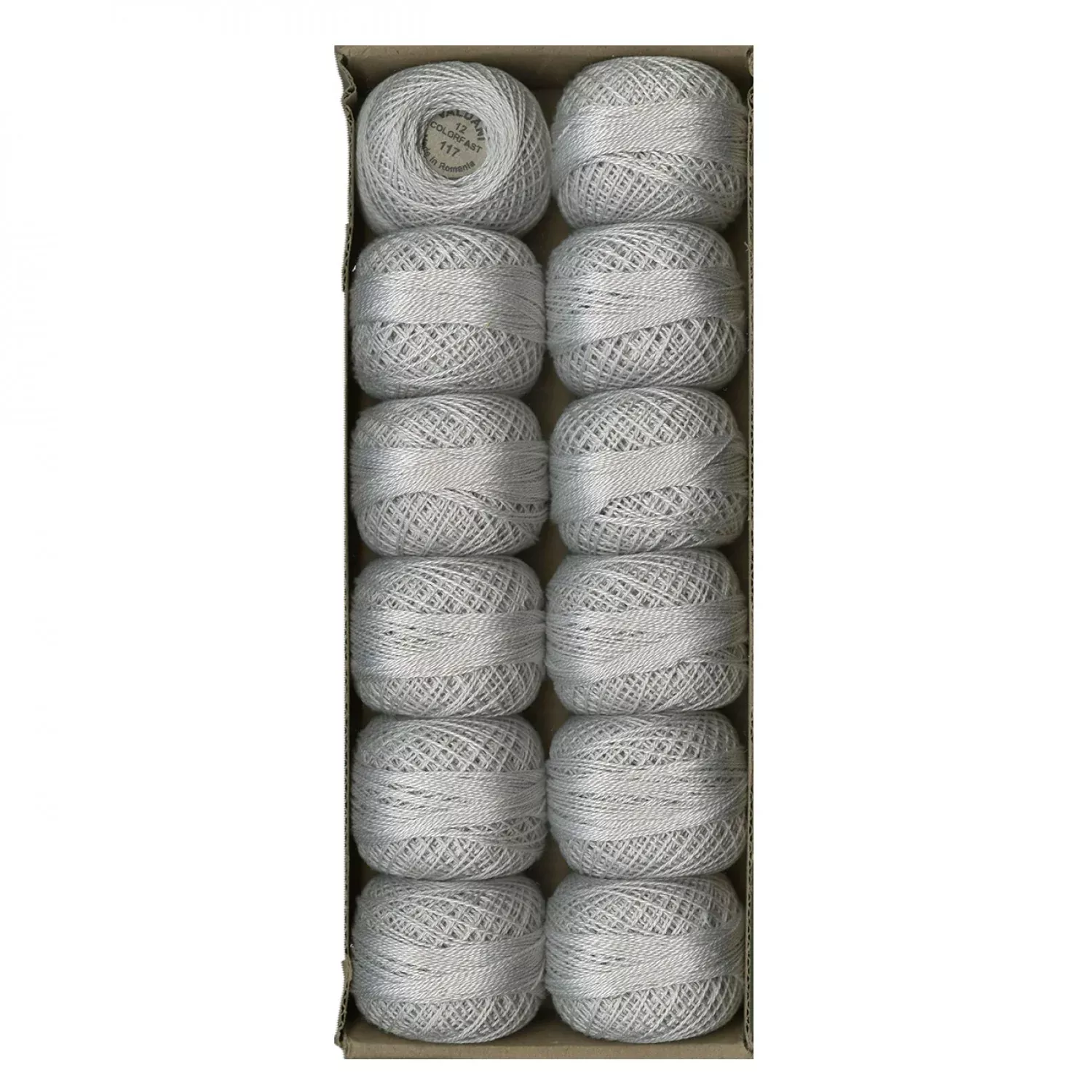 Valdani Pearl Cotton Size 12 White Smoke Gray