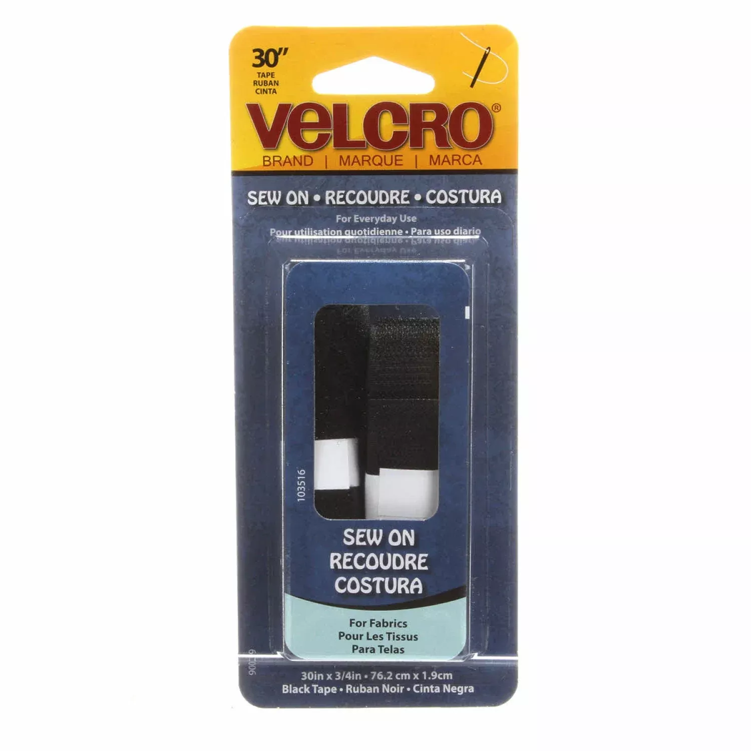 Velcro - Sew On Black | 3/4" x 30"