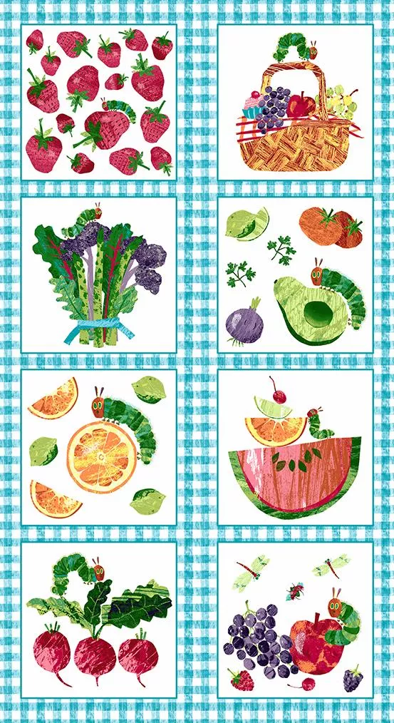 AND The Very Hungry Caterpillar - Picnic A-179-T Panel - Cotton Fabric