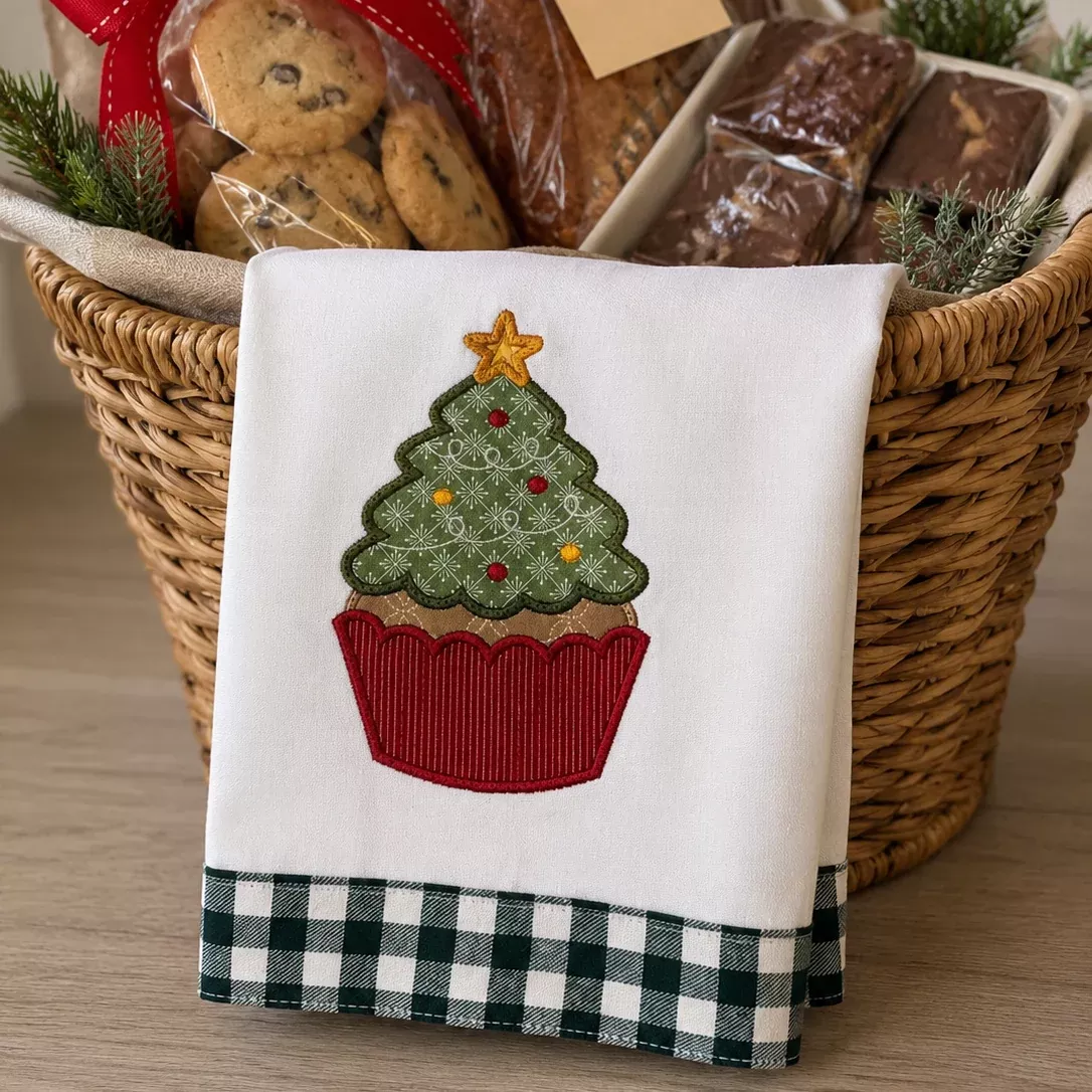 A Very Merry Cupcake: Christmas Tree (Downloadable Machine Embroidery Design)