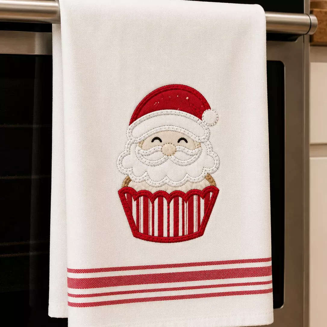 A Very Merry Cupcake: Santa (Downloadable Machine Embroidery Design)