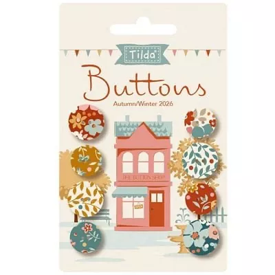 Village Life : Buttons Autumn 4 pcs 0.55” (14 mm) - #TIL400080 - Tilda