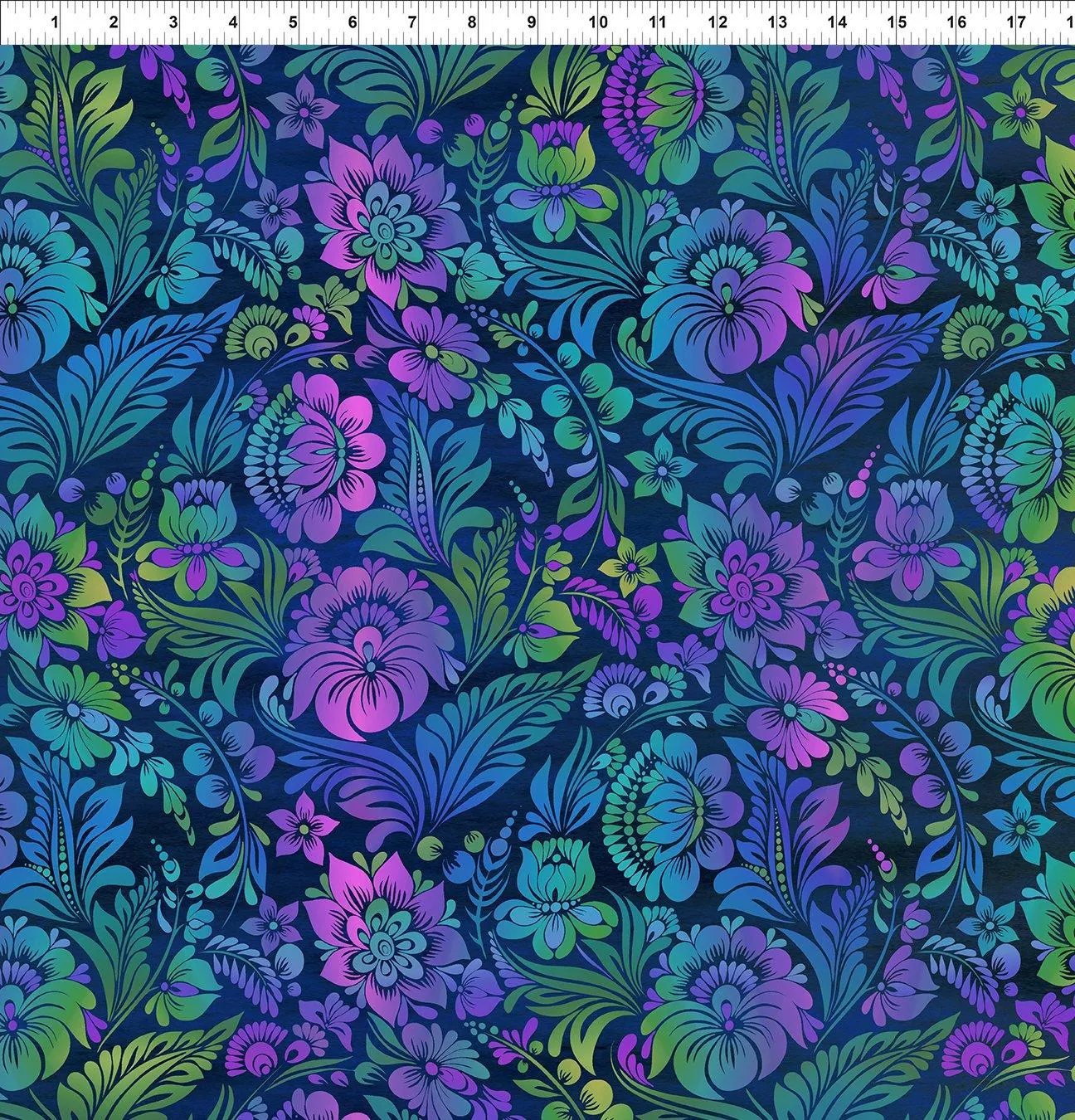Vivid - Sewposium 25 - In The Beginning - Floral Blue 2VIV-4