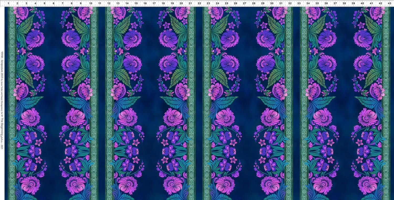 Vivid - Sewposium 25 - In The Beginning - Small Border - Blue 10VIV-4