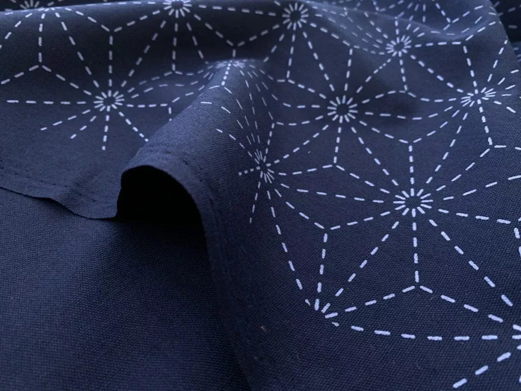 Washout Sashiko Asanoha (Navy)