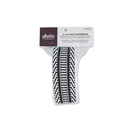 Webbing 1.5" Railroad Track Black/White - 2.75m - STWMD-RRBW-3YD