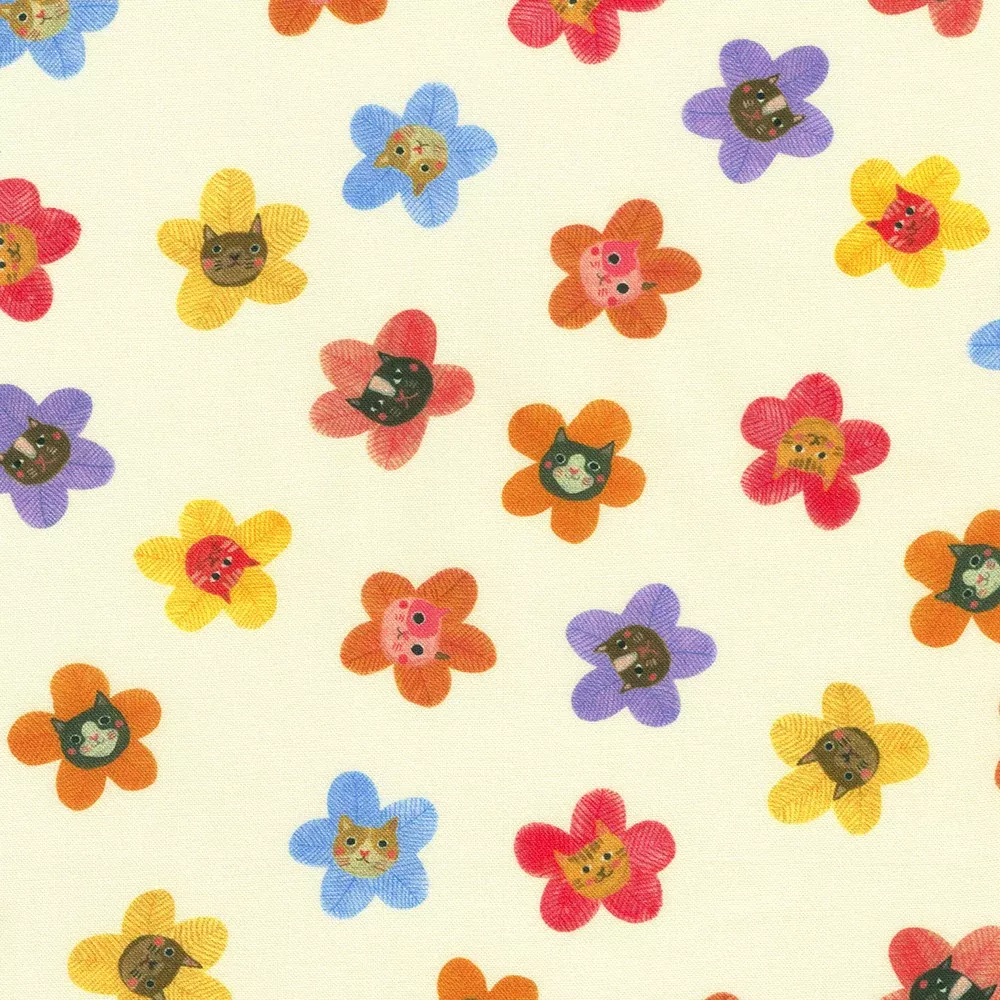 Whisker Wonderland - Floral Cats Cream | ANAD-23288-84