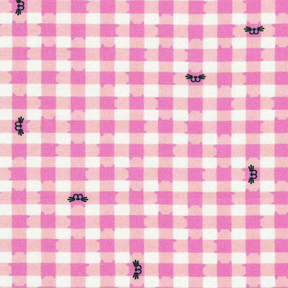 Whisker Wonderland - Smiling Cat Check Pink Lemonade | ANAD-23291-480