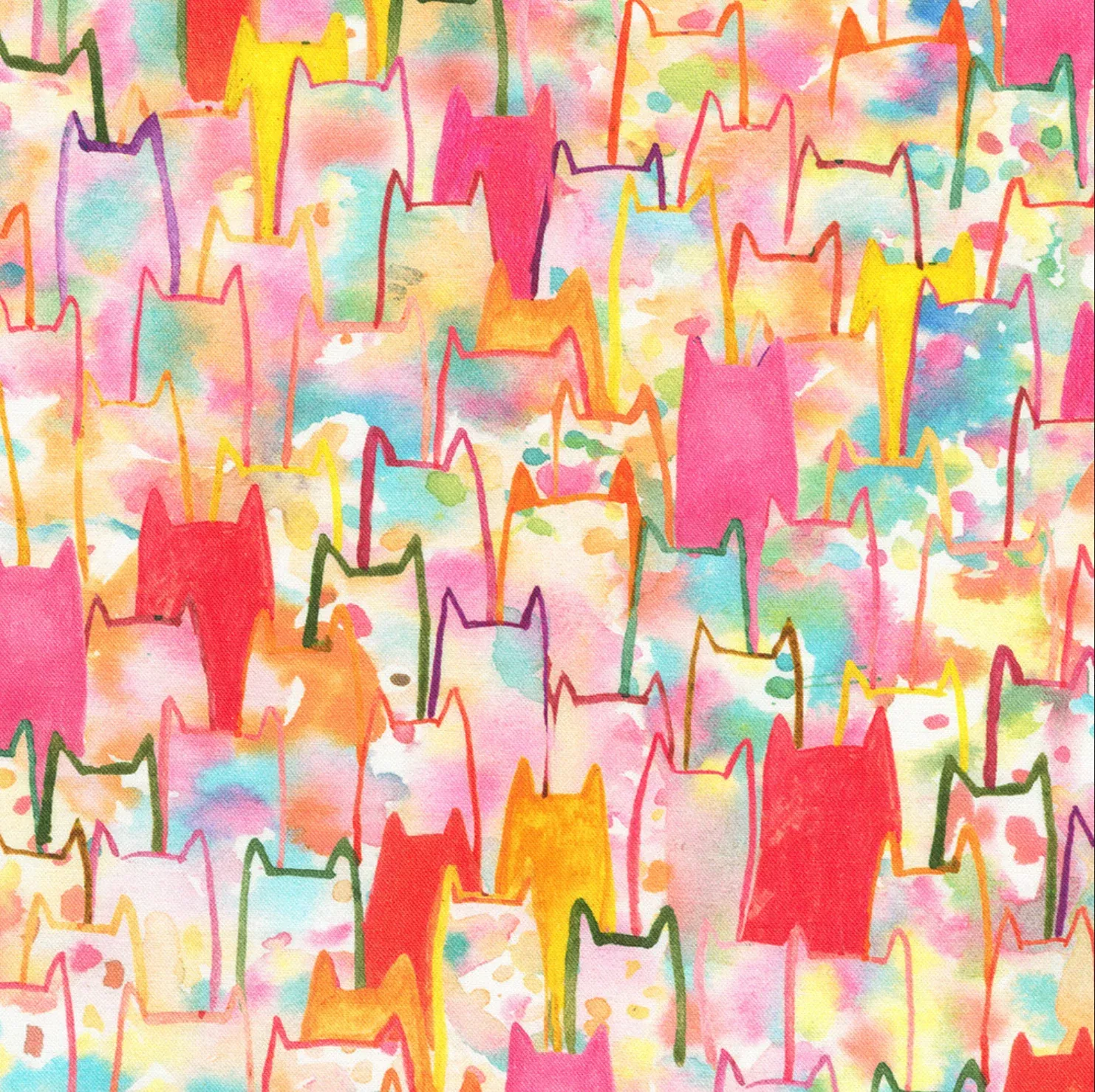 Whisker Wonderland - Watercolor Cats Blossom | ANAD-23286-106