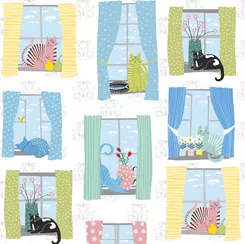 Whiskers - CATS IN WINDOWS WHITE