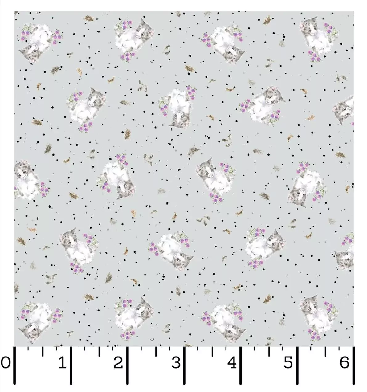 Whiskers & Paws Maywood Studio - Tiny Flowers - Cats - MAS10418-K Grey