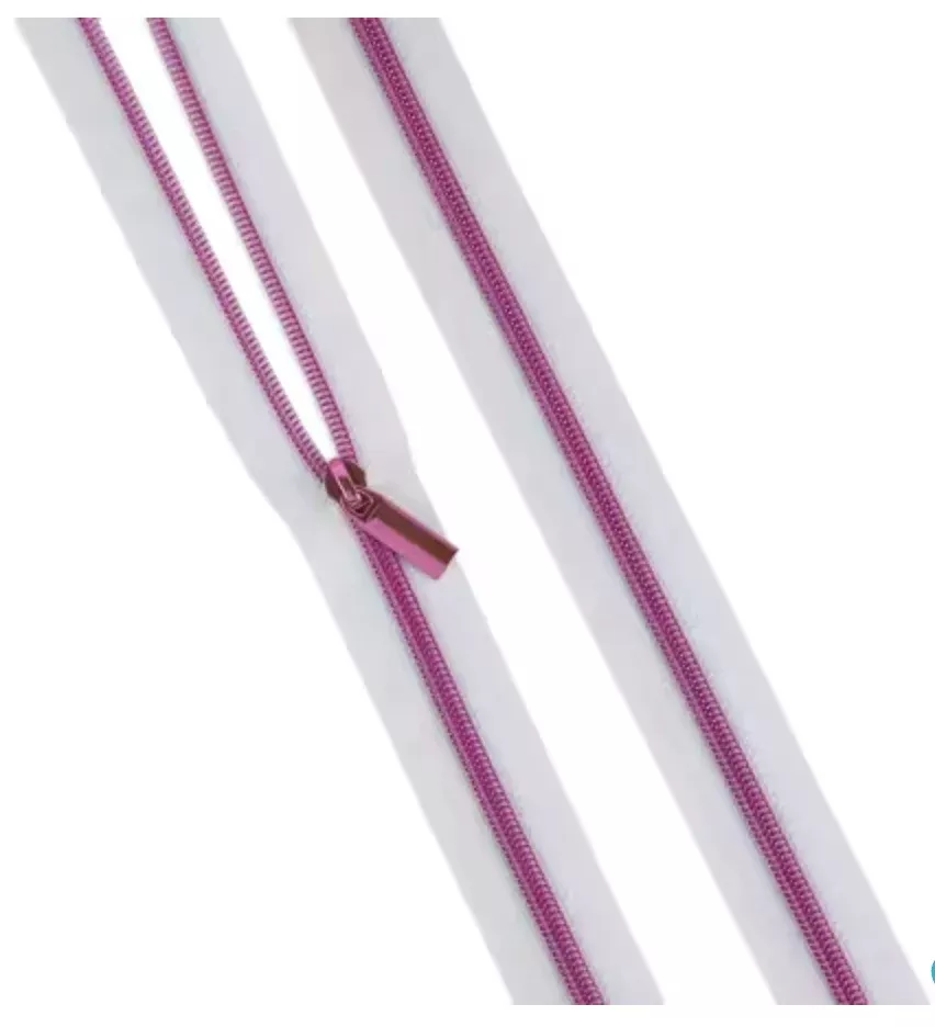 White #5 Nylon Tula Pink Coil Zipper 3yds and 9 Pulls