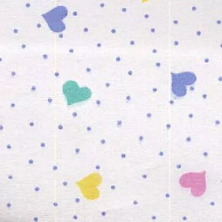 White/Blue Dots Hearts - Flannel - #50441-124