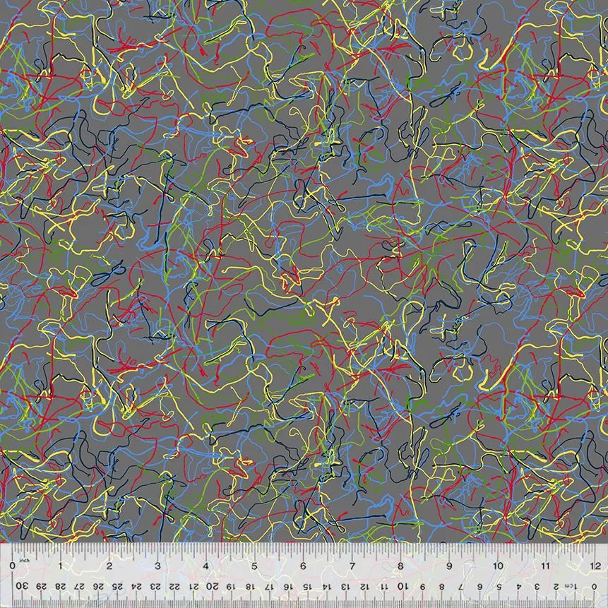 WHM Loose Threads 53431-19 Road Map - Cotton Fabric