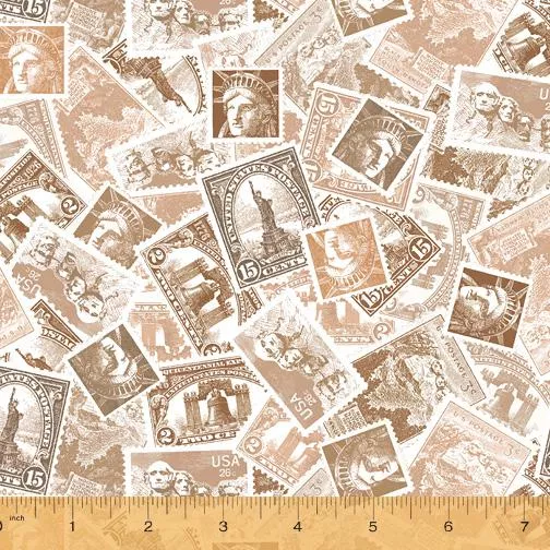 WHM We the People 52587-1 Tan - Cotton Fabric